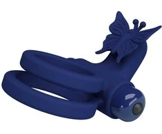 Pretty Love Male Mėlyna Pretty Love Jamele Mėlyna Dual Ring with Vibrating Butterfly System