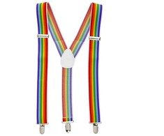 Diablo Picante Rainbow Flag Adjustable Unisex Suspenders - PRIDE Edition