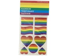 Pride Diablo Picante Temporary Tattoos LGBT Rainbow Flag Set - 12 Pieces