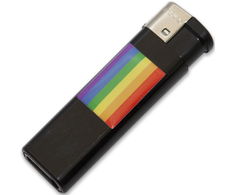 PRIDE Juodas Rechargeable Lighter with LGBT Flag Emblem
