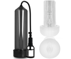 Pump Addicted RX7 Juodas Vacuum System with Stimulation Sleeve 24cm