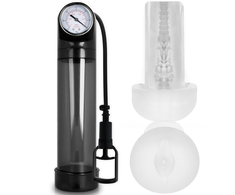 Pump Addicted RX9 Juodas Vacuum Device with Intimate Sleeve, 30cm
