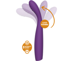 Rewolution REWOSTIM Flexible Silicone Vibrator, Atsparus vandeniui, Rechargeable 19cm