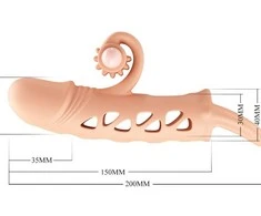 ROMANCE Flesh Extended Sleeve Vibrating Intimate Support, Natural Color