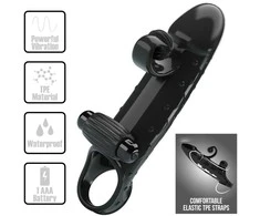 PRETTY LOVE - ROMANCE - VIBRATING PENIS SLEEVE Juodas