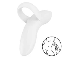 Satisfyer Bold Lover pirštų vibratorius Baltas