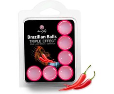 Secretplay Cosmetic Secret Play Set of 6 Brazilian Balls Triple Effect - Cooling, Warming &amp; Vibrating