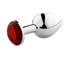 Secret Play Raudonas JEWELLED METAL BUTT PLUG L