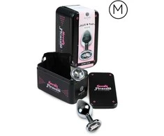 „Secret Play“ metalinis išangės kamštis „Crystal S“. Analinis kaištis su krištoliniu užsegimu. Elegancija, kuri glosta iš vidaus.