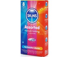 Skins Premium Assorted Latex Condom Pack 8pcs - Natural, Textured, Ultra Thin