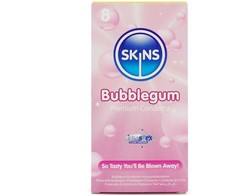 Skins Bubblegum Premium Latex Condoms 8pcs - Fruity Aroma, Extra Lubricated
