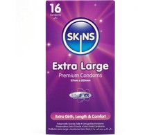 Skins Extra Large Premium Condoms 16-Pack, 57mm, Vanilla Scent, Ultra Thin