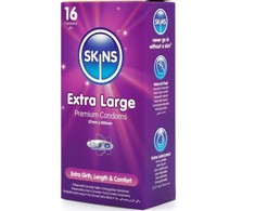 Skins Extra Large Premium Condoms 16-Pack, 57mm, Vanilla Scent, Ultra Thin