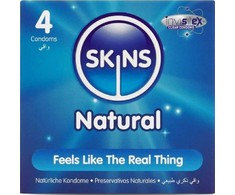Skins Natural Premium Latex Condoms 4-Pack Ultra Thin Vanilla Scented