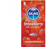 Skins Strawberry Premium Latex Condoms 8-Pack - Subtle Flavour &amp; Comfort