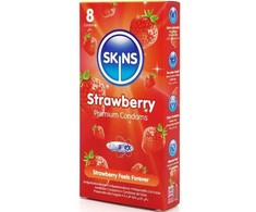 Skins Strawberry Premium Latex Condoms 8-Pack - Subtle Flavour &amp; Comfort