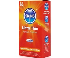 Skins Ultra Thin Premium Latex Condoms 16-Pack Vanilla Scented 180mm