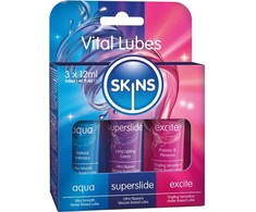 Skins Vital Lubricant Sample Tubes Set 3x12ml - Vanduo &amp; Silicone Based