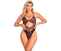 Subblime Bodies SUBBLIME Transparent Lace Bodysuit Juodas L/XL - Elegant Hollow Design