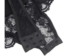 Subblime Bodies SUBBLIME Teddy with Lace Accents and Adjustable Garters Juodas S/M
