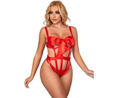 Subblime Bodystockings Subblime 954475 Openwork Bow Accent Intimate Body Raudona L/XL