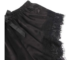 Subblime Sets Subblime 953935 Juodas Silk Nightgown &amp; Lace Pants Set S/M