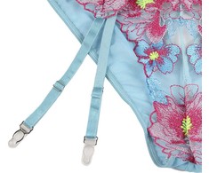 Subblime Sets Mėlyna Subblime 954109 Mėlyna Lingerie Set with Garter Belt, Floral S/M