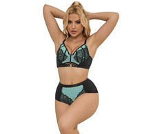 Subblime Sets SUBBLIME 955557 Žalias Mesh &amp; Patent Leather Bra Set S/M - Elegant Design