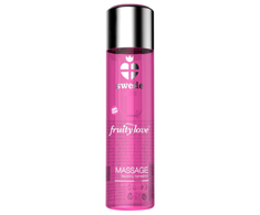 Swede Fruity Love Massage Oil Rožinė Raspberry &amp; Rhubarb 120ml Warming Effect