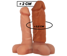 VirilXL Liquid Silicone V3 Extension Sleeve Brown 8.5cm Medical-Grade
