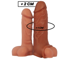 VirilXL Liquid Silicone V9 Brown Extension Sleeve, Adjustable, 13.5cm