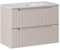 Comad 80x40 kašmyro spalvos pakabinama vonios spintelė Nova cashmere su keraminiu praustuvu