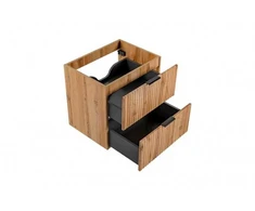 Comad Ąžuolo spalvos pakabinama vonios spintelė su praustuvu Adel oak, 60 cm