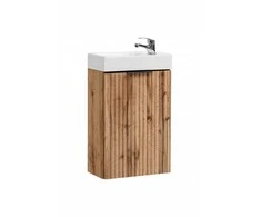 Comad Ąžuolo spalvos pakabinama vonios spintelė su praustuvu Adel oak, 40 cm