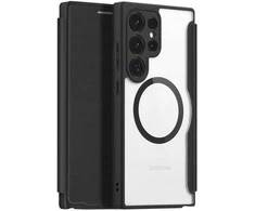 Dux Ducis Skin X Pro atverčiamas and magnetic ring Samsung S24 Ultra - dėklas telefonui juodos spalvos