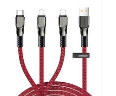 Joyroom "3in1" raudonas 130cm (iki 3.5A / 480 mbps)