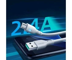 Joyroom Premium Series A13 USB-A / micro USB 2.4A 2m kabelis – baltos spalvos