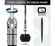 30 gramų strėlytės Harrows Supergrip QP Tapered Quick 90% volframo