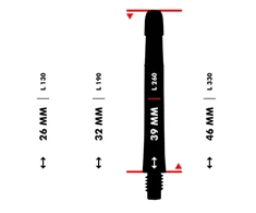 Besisukantys koteliai L-style L-SHaft Silent Carbon 260, baltos/juodos spalvos