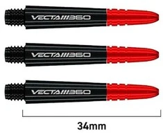 Koteliai Winmau Vecta Blade 360, trumpi, 34 mm, juodos sp.