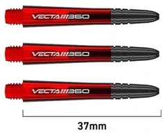 Koteliai Winmau Vecta Blade 360, vidutiniai, 37 mm, raudonos sp.