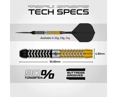24 gramų strėlytės Winmau Exion Parallel Switch Point 90% volframo