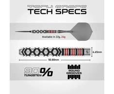24 gramų strėlytės Winmau Fornax Parallel Switch Point 90% volframo