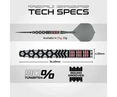 21 gramo strėlytės Winmau Fornax Tapered Switch Point 90% volfrmo
