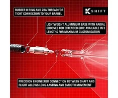 Vientisa besisukančio kotelio ir sparnelio sistema Target K-Shift No.2, juodos sp., trumpi