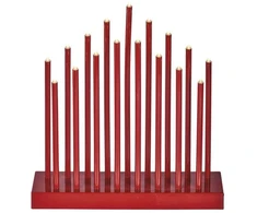Emos LED candle holder red, 28,5 cm, 3x AA, indoor, warm baltas, timer