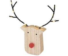 Emos LED elnias, pagamintas iš medžio, 16 cm / 2xAAA / šilta balta šviesa / laikmatis / skirtas naudoti patalpose