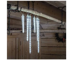 Emos LED Kalėdų žibintai „ledai“, 6 vnt., 2 m, skirtos naudoti lauke ir patalpose, šaltai balta spalva