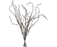 Emos LED twig with pearls, 60 cm, 3x AA, indoor, warm baltas, timer