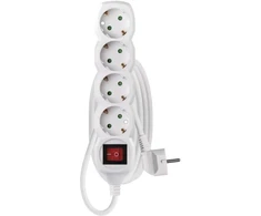 Emos Pailginimo laidas 1,4 m / 4 lizdai / baltas / PVC / 1 mm2